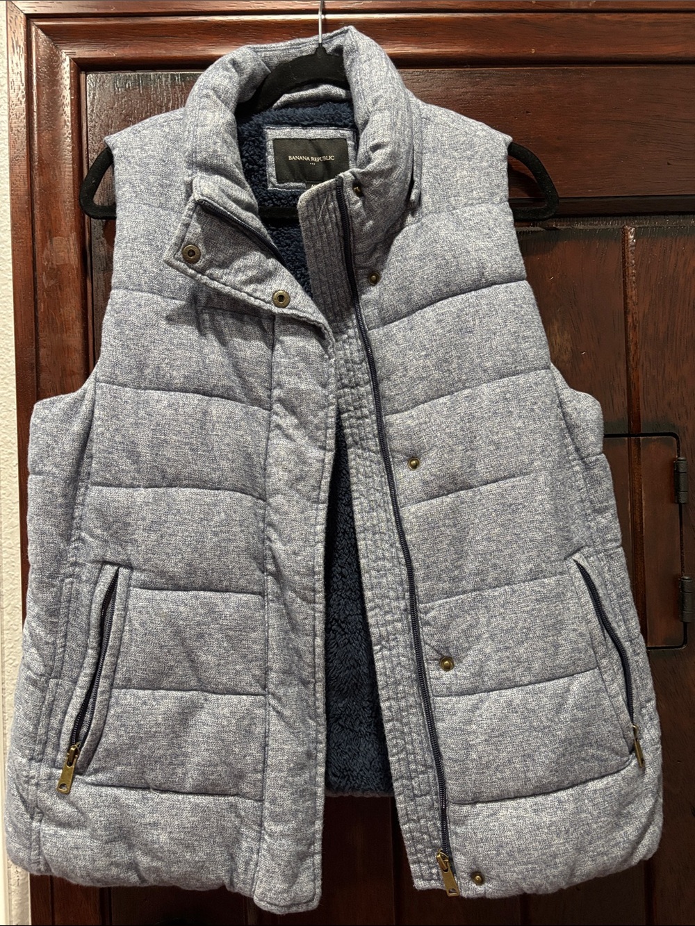 Banana Republic Blue Quilted Puffer Vest